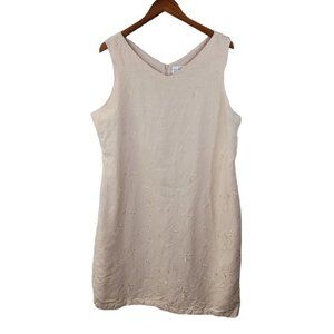 Sherry Dress Plus size 1X 18W Eyelet Evening career Sheath Tan lined career